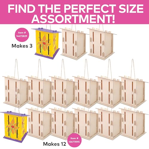 Fun Express Butterfly House Kit DIY Craft Kits for Kids Ages 4-8 - Makes 12 Wooden Houses to Paint | Arts and Crafts Building Projects for Classroom Activities & Garden Decoration (Pack of 4) - size: 4.5 x 4.5 x 7 inch (Pack of 4)