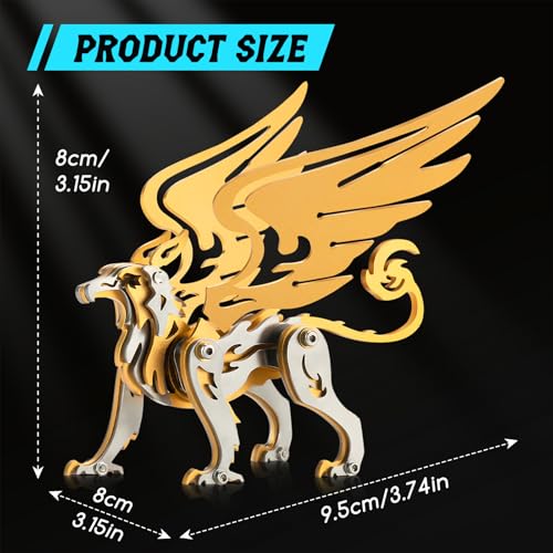 3D Metal Puzzles,3D Metal Puzzle for Adults,Mechanical Model Kit Griffon Gold,Steel 3D Puzzles Stainless Steel Ornaments for Adults Home Decor Art Craft Gifts Toys. - color: A6