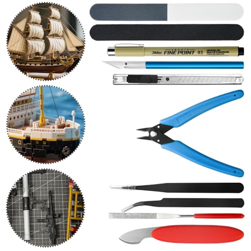 TOVOT 16PCS Model Tools Hobby Building Tools Craft Set Modeler Basic Building Kit for Gundam Model Assembling Building and Repairing