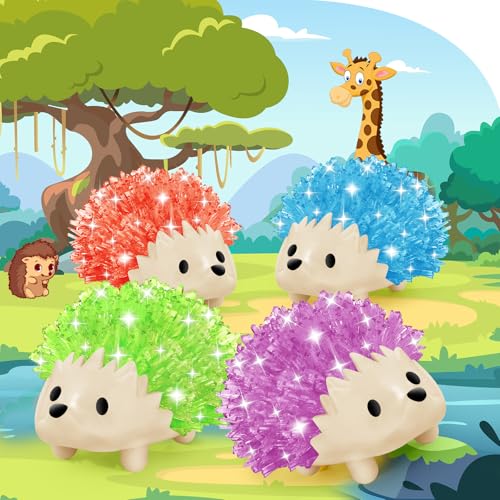 sdaymol Crystal Growing Kit for Kids - 4 Colors Hedgehog to Grow Fast in (24H),Science Experiments Learning & Educational Toys,Science Kits for Kids Age 8-12 STEM Project Gifts for Boys & Girls 6+ - color: Red&purple&blue&green