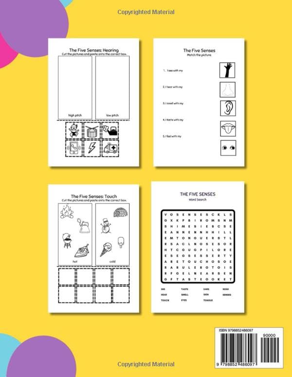 The Five Senses Worksheets for kids. Help explore & understand the five senses: sight, hearing, taste, smell, and touch. Enhances sensory perception ... critical thinking and problem-solving