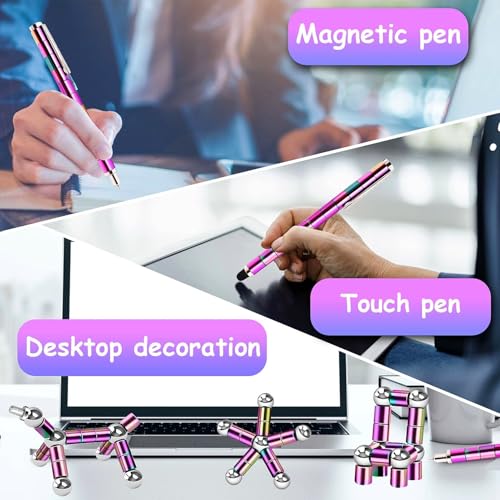 Magnetic Fidget Pen teen gifts - Cool Gadgets Gift for Men Dad, Modular Metal Stress Relief Toy for ADHD Anxiety, Creative Building Blocks Writing Stylus, Ideal Father's Day & Graduation Present - color: S-color