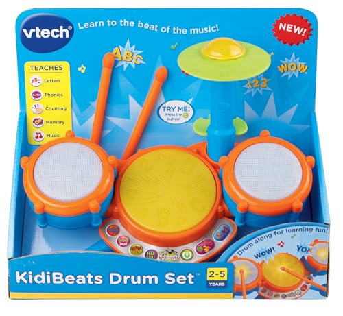 VTech KidiBeats Kids Drum Set, Orange - color: Orange, style: Standard Packaging