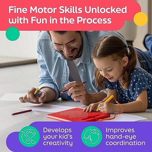 Magnetic Drawing Board for Kids & Toddlers, Airplane & Car Ride Activities - size: Square Red