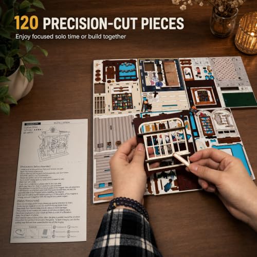 Evankin Coffee Shop Book Nook Kit, DIY Miniature House with LED Light - style: Coffee Shop
