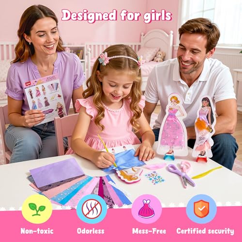 JoyCat Fashion Design Poke Art Kit for Girls, 6 No-Sew Mannequins - color: Dress Up Fashion Kit