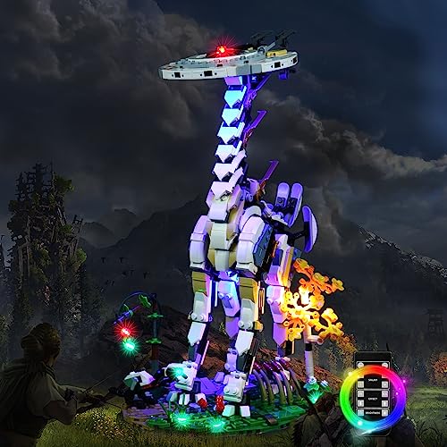 Upgraded Led Light Kit for LEGO Horizon Forbidden West: Tallneck Building Set, Remote Control Version Compatible with LEGO 76989 - style: RC Version Light Kit