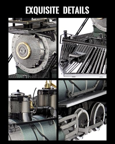 Piececool 3D Metal Puzzles for Adults Mogul Locomotive Steam Train Metal Model Kits, DIY Brain Teaser Building Kits, Birthday Christmas Day Gift for Teens