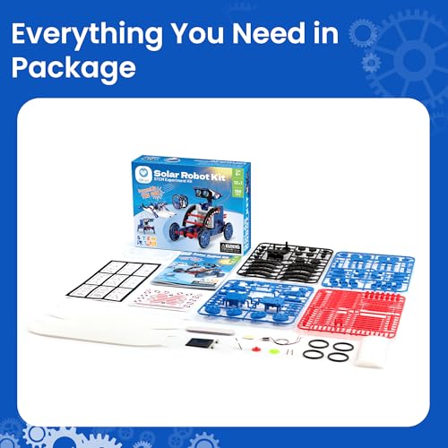 Sillbird STEM Solar Robot Building Kit, 12-in-1 Gift for Boys Ages 8-13 - color: Blue-red
