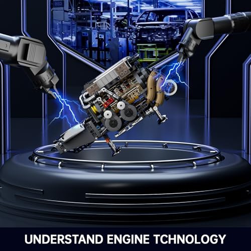 Mould King W16 Engine Kits that Runs, Build Your Own Twin V8 Engine, Visible Car Motor Blocks Set, Physical Science Experiment Models for Teens, Best STEM Toy Gifts for 14+ and Adult 10131 (952 Pcs) - style: W16 Engine