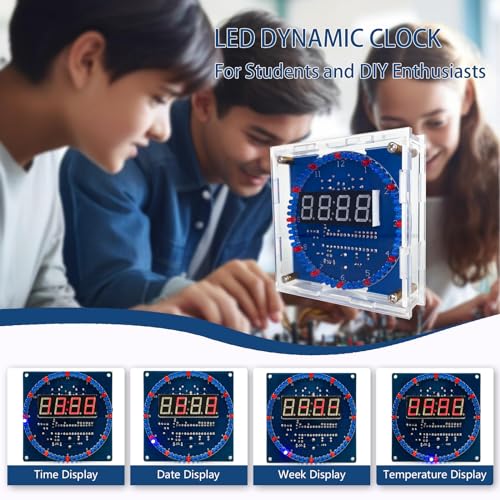 YYSOLDER soldering practice kit Digital tube electronic clock Rotating LED running light Light control Temperature control Multi-function clock Learning soldering kit