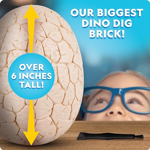 National Geographic Jumbo Dinosaur Egg Dig Kit with 12 Dino Figures - style: Jumbo Dino Egg Dig Brick