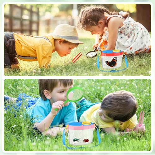 Halloscume 8 Pack Bug Catcher for Kids with Tweezers, Bright Colors - color: Bright Colors