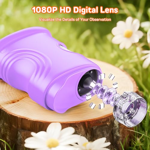 1000X Digital Handheld Microscope for Kids Portable Outdoor Toys & Gifts - color: Purple