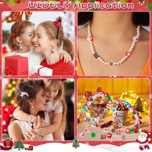 200 Pcs Christmas Polymer Clay Beads, Mixed Heishi Spacer Beads Supplies - color: Xmas