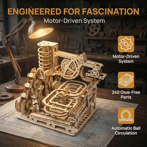 Adult 3D Wooden Marble Spiral Track Puzzle Set - style: Spiral