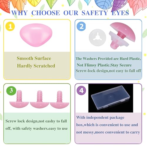 Thalinfayi 15 * 20mm Safety Nose Triangle Pink Craft Nose for Crocheting - color: Pink, size: 15*20mm