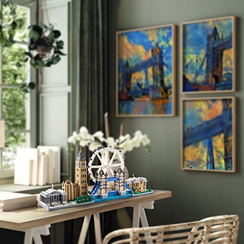 Kadablk Architecture Series Mini Bricks for Adults and Teens, London Skyline Collection 3430 PCS,Micro Mini Blocks Set Model Kit,Landmark Model - color: London Skyline