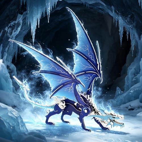 3D Metal Model Kits Ice Dragon Art Craft Gifts Toys for Adult - color: A3-ice Dragon