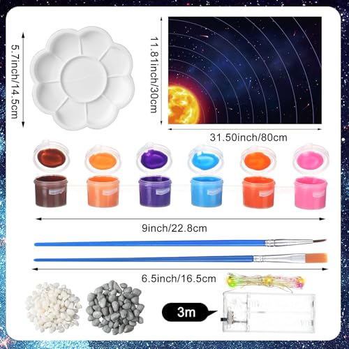 20 Pcs Solar System Model Kit Planets Project for Kids, Rectangle