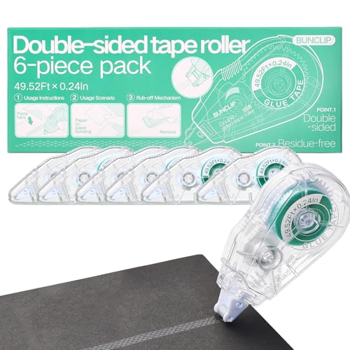 6-Pack Scrapbook Glue Tape Runner, 49.52ft No Residue Double-Sided - color: 6 Pack