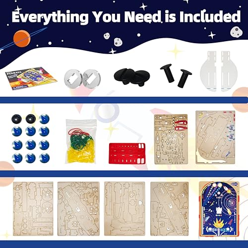 GobiDex DIY Pinball Machine Kit for Kids, Build Your Own Arcade Game