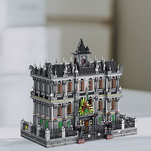 ELAICREE 7537 Piece Three Level Madhouse Modular Building Blocks Bricks Set Insane Asylum Hospital Toy Bricks with an LED Lighting - color: Madhouse