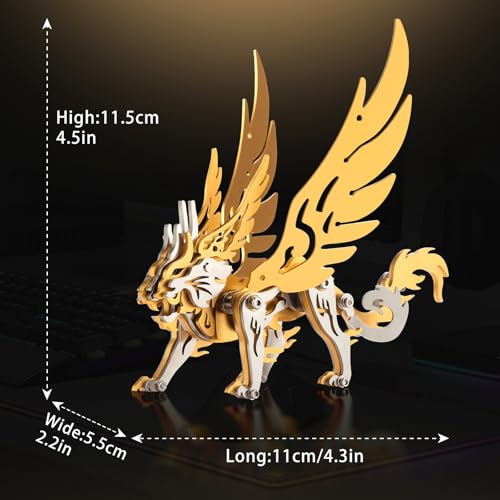 3D Metal Puzzles,3D Metal Puzzle for Adults,Mechanical Model Kit Tian Meng Gold,Steel 3D Puzzles Stainless Steel Ornaments for Adults Home Decor Art Craft Gifts Toys. - color: A7