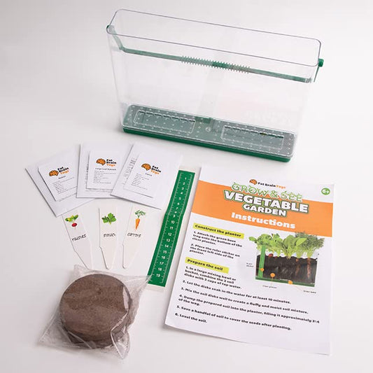 Fat Brain Toys Grow & See Vegetable Garden - Root Viewer Desktop Terrarium, 6+