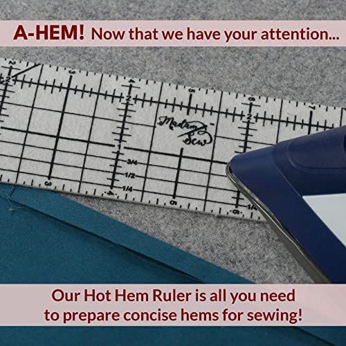 Madam Sew Heat Erasable Fabric Marking Pens, Seam Allowance Ruler and Magnetic Seam Guide, Hot Hem Ruler