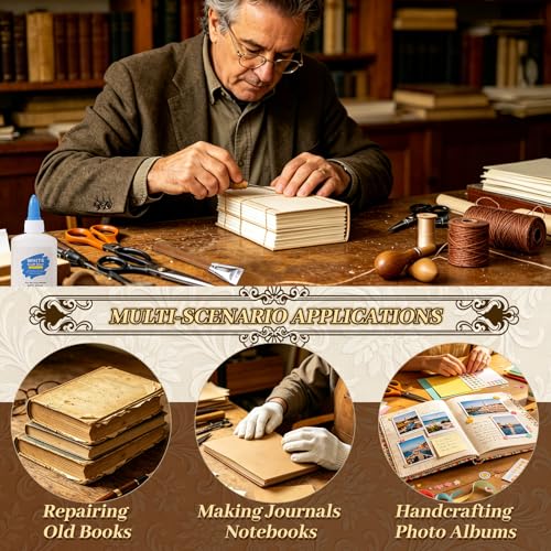 FOGWOWO 87 Pcs Book Binding Kits,Book Making Kit Tools with Video Tutorials - color: Bookbinding Kit-A