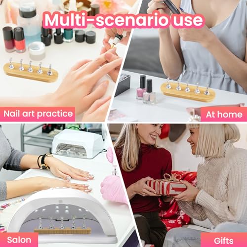 Wooden Stand for Nails Art Display Practice 2 Set - color: Wood, size: Large