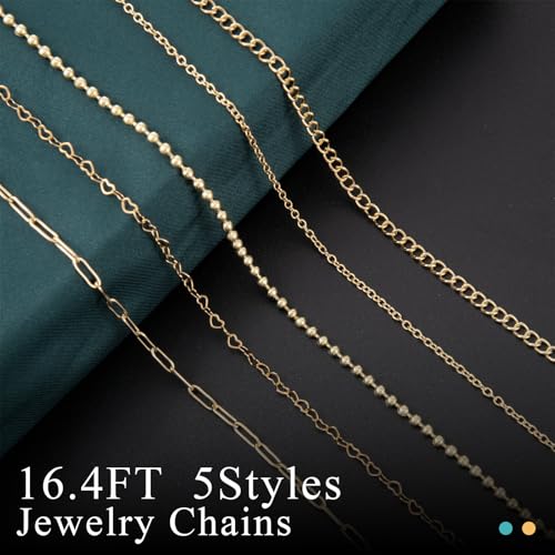 Wurosi 1927PCS Jewelry Making Supplies Kit for Adults,Natural Stone Beads - color: Gold-16.4Ft+Pendants