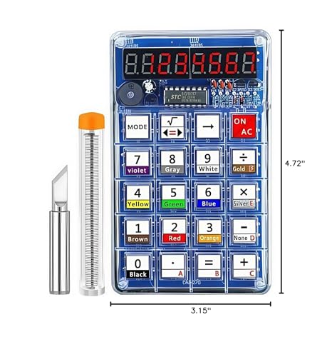 Soldering Practice Kit DIY 7-Digit LED Display Electronics Calculator - color: red