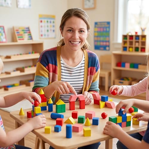 140 Pcs Mini 3D Shapes for Teaching, Wood Building Geometric Solids Blocks - size: Small (Pack of 2)