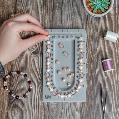 The Beadsmith Mini Bead Board, Grey Flocked - size: 16" - 1 Channel
