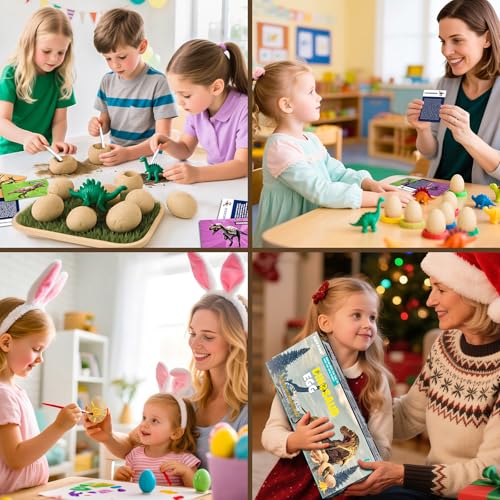 12 Dinosaur Eggs Excavation Dig Kit, Dino Party Favors for Kids Age 3+ Year - color: 12 Dinosaur Eggs