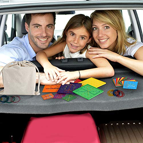 6 Pack Double-Sided Geoboard Math Preschool Classroom Manipulative for Kids - size: Small