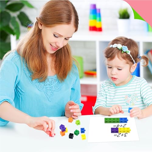 SpriteGru Math Linking Cubes, Set of 100 Math Cubes Manipulative Connecting and Counting Snap Blocks for Early Math and Construction, Educational Toy for Preschool, Kindergarten, Homeschool - style: 100-Cubes