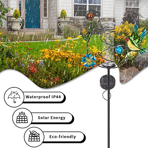 Stargarden Hummingbird Rain Gauge Outdoor Solar LED Lights Rain Gauge - color: Hummingbird-A