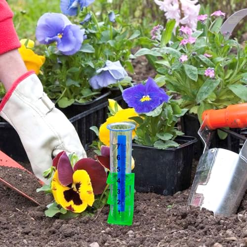 Rain Gauge Outdoor, 7" Capacity Large Rain Gauge Outdoors (Green) - color: Green