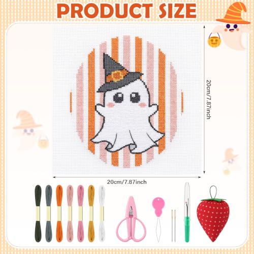 XunYee 28 Pcs Halloween Haunt Boo Needlepoint Kit for Beginners Adults - style: Halloween Haunt Boo