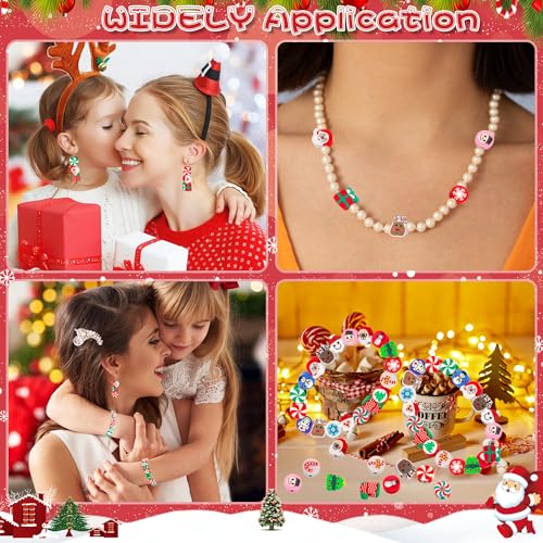 400 Pcs Christmas Polymer Clay Beads, Mixed Heishi Spacer Beads Supplies - color: Xmas-400