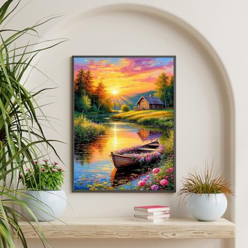 Diamond Art Kits for Adults & Beginners, Sunset Diamond Painting Kit - color: HMDPUS-25906
