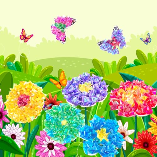 Poke in Fun Art Flower Craft Kits for Kids,Arts and Crafts for Kids,Mess Free Kids'Paper Craft Kit,Party & Home Décor,DIY Art Supplies Creative Activity Birthday Gifts,Toys for Girls Boys Ages 4-10+ - style: Flower Bouquet
