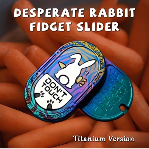 Desperate Rabbit Fidget Slider, Metal Fidget Toys Adults Haptic Coin EDC Fidget Toys Sensory Toy Executive Desk Toy for Keep Focus & Stress Relief (Titanium Flower) - color: Titanium Flower