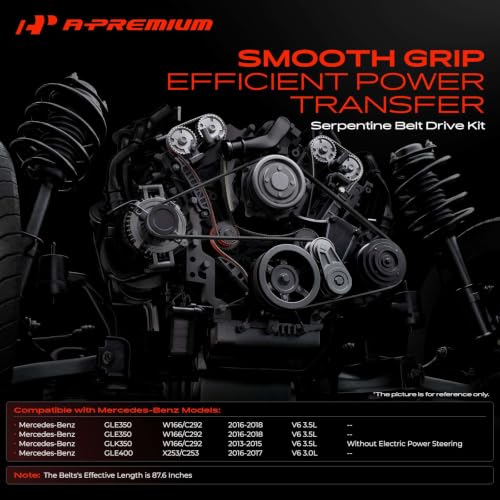 A-Premium Engine Serpentine Belt Drive Kit with Tensioner & Idler Pulley
