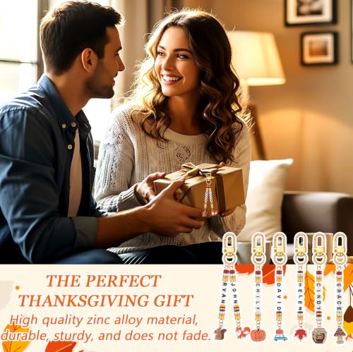 Tondiamo 2823 Pcs Fall Keychain Making Kit, Fall Beads Bag Charms DIY Craft - style: Thanksgiving