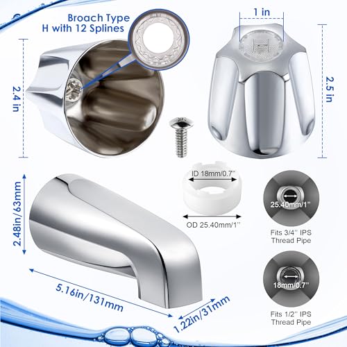 Enhon 3 Handle Shower Faucet Set, 4 in 1 Spout Tool,Polished Chrome - color: Polished Chrome