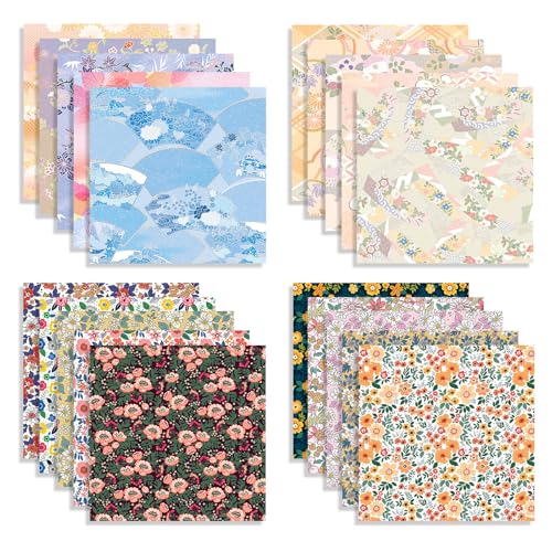 Origami Paper Kit 100 Sheets, 6x6 Inch Double Sided 40 Vivid Colored Paper - color: 100sheets-Chiyo&flower